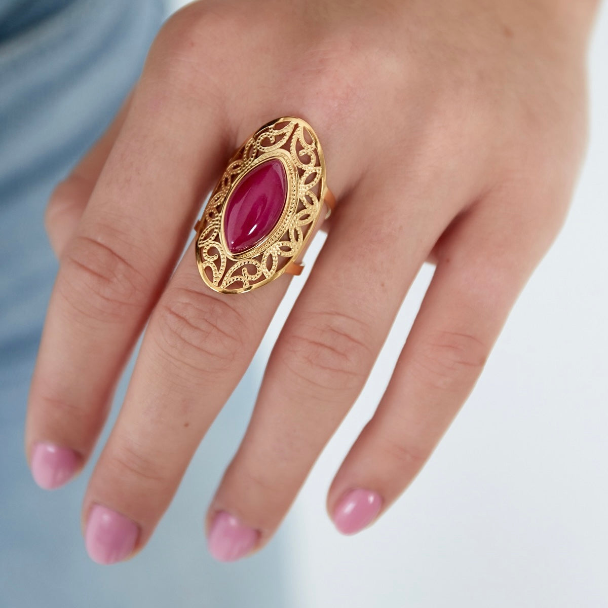 Big stone ring - rood