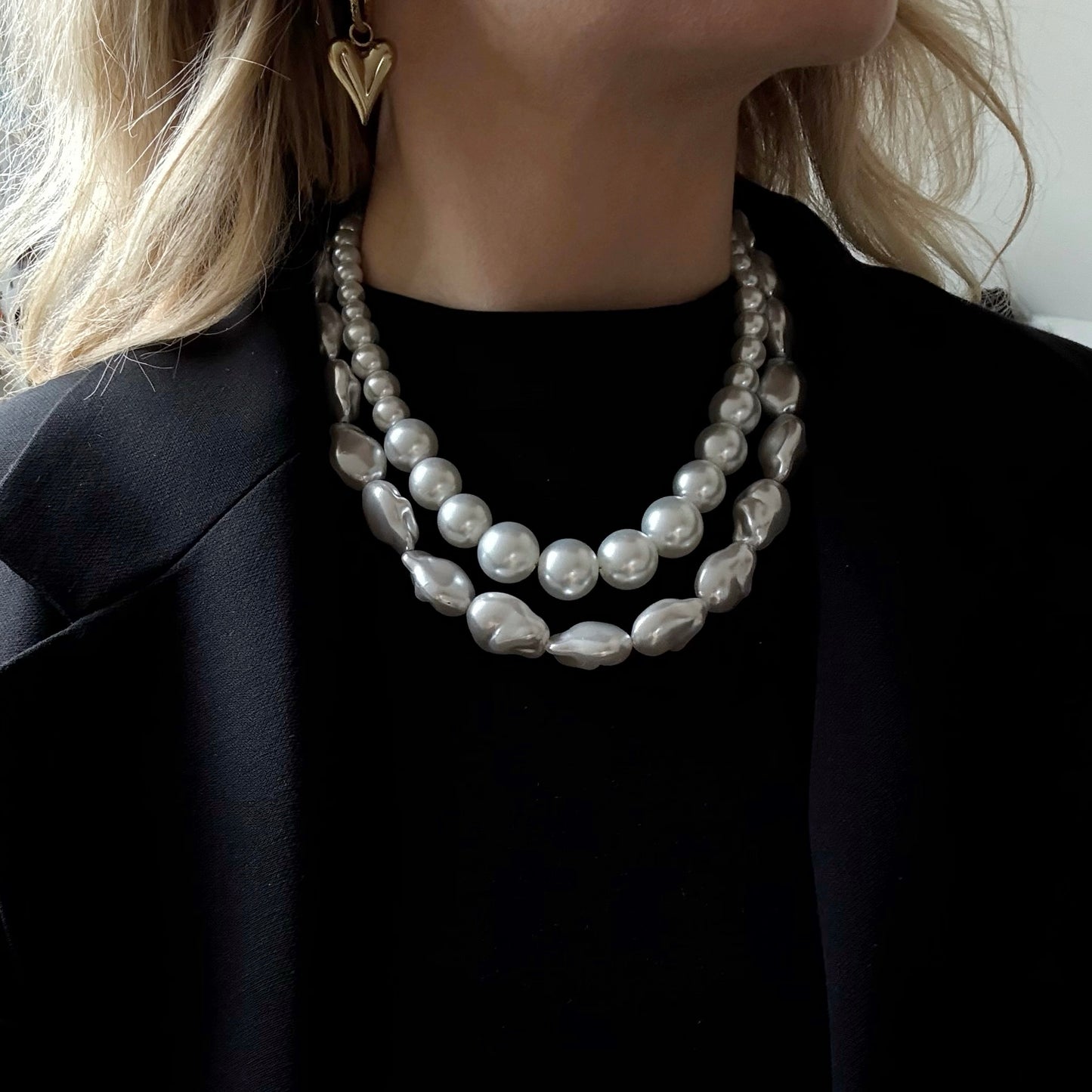 Bold pearl ketting - wit