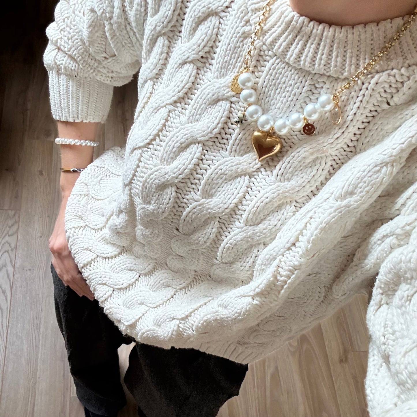 Pearl Love bedel ketting - goudkleurig