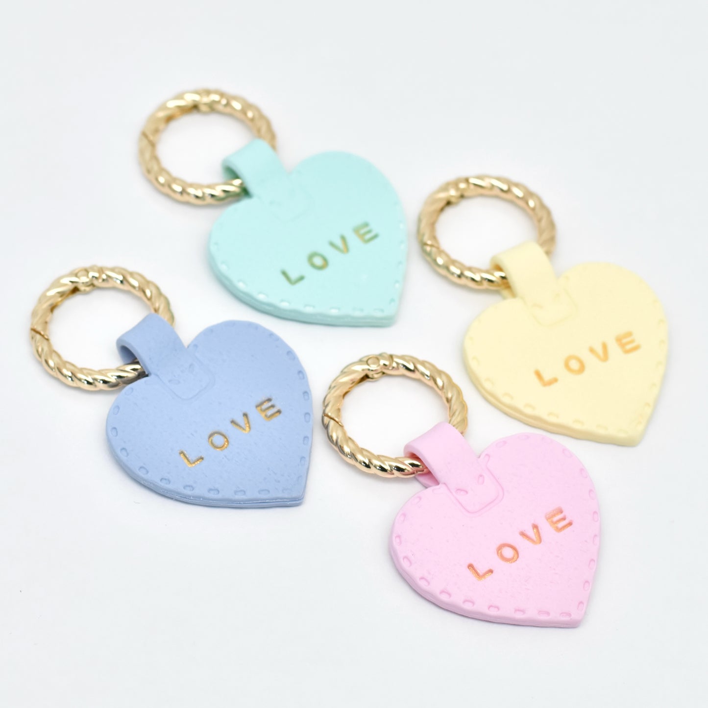 Hart sleutel hanger - pastel roze