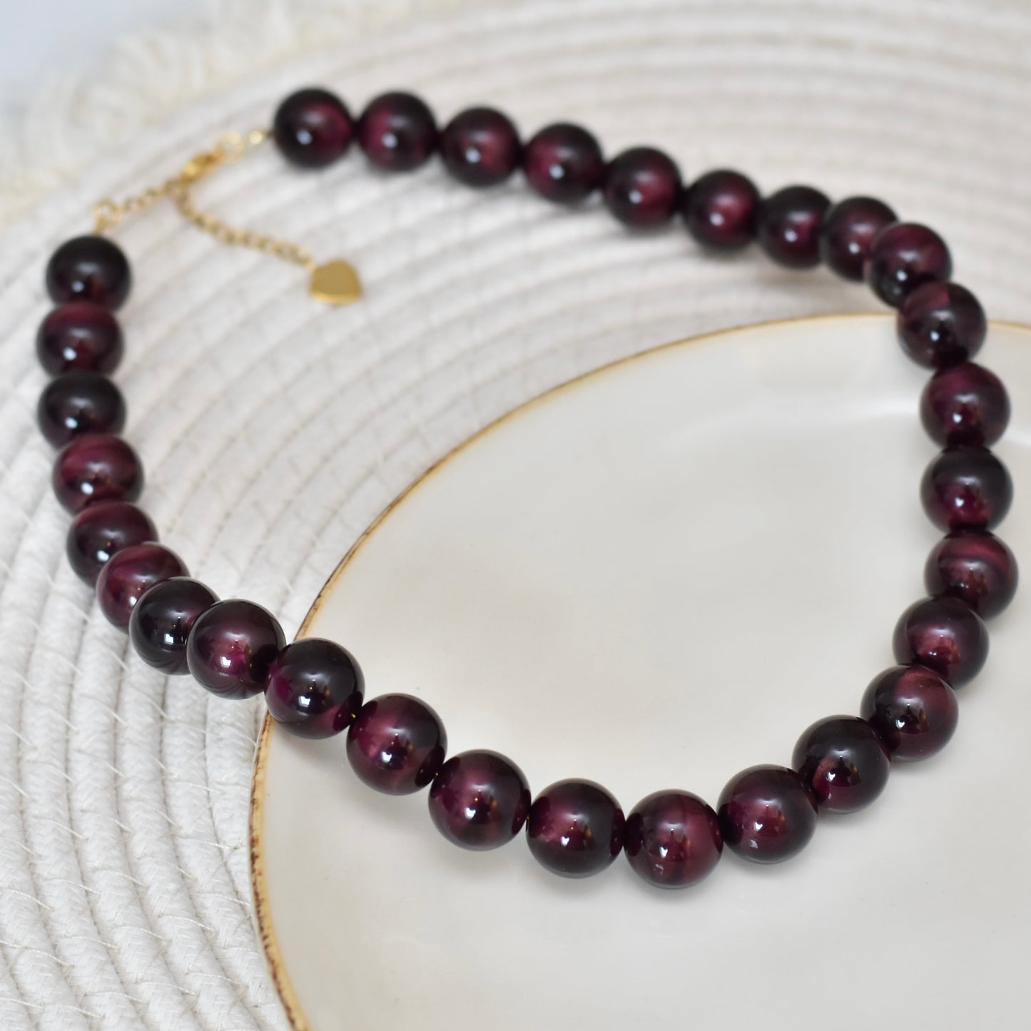Kralen ketting aubergine