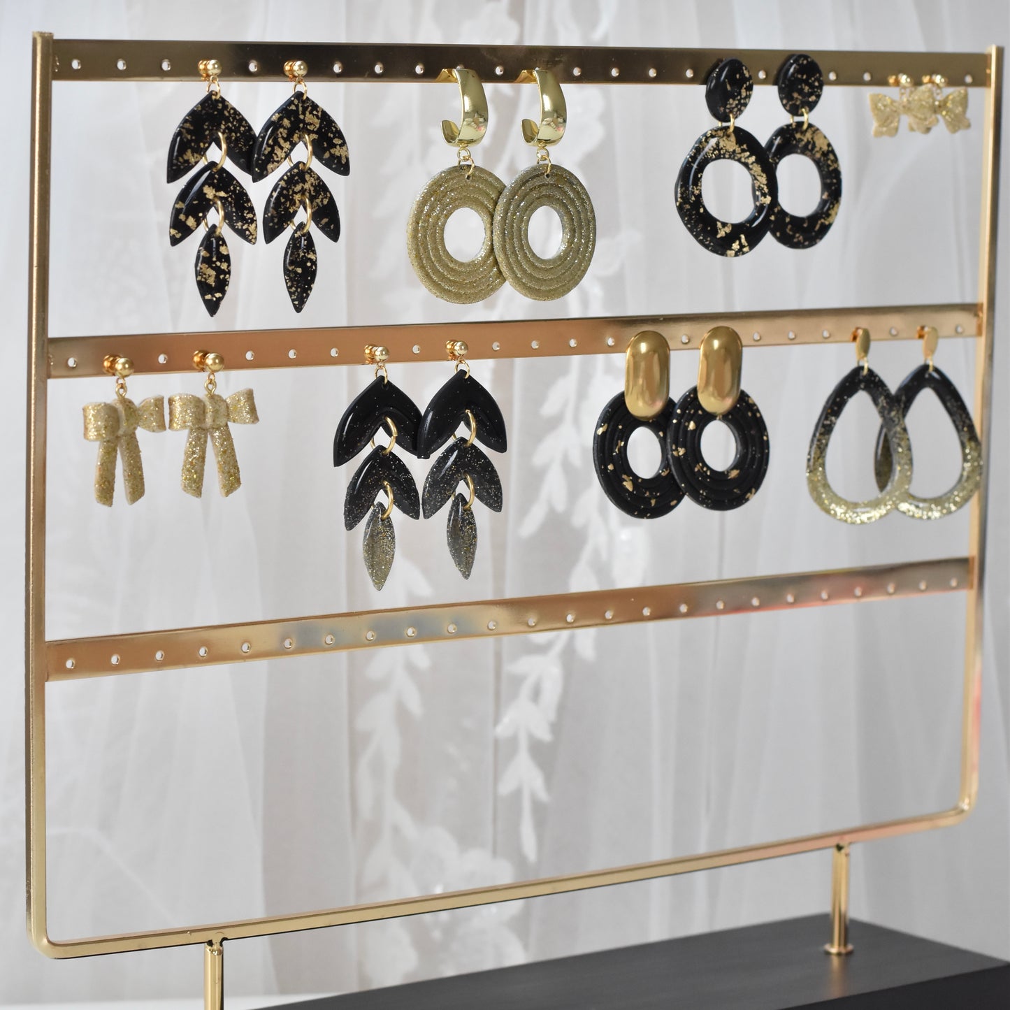 Leafs zwart met gouden glitter