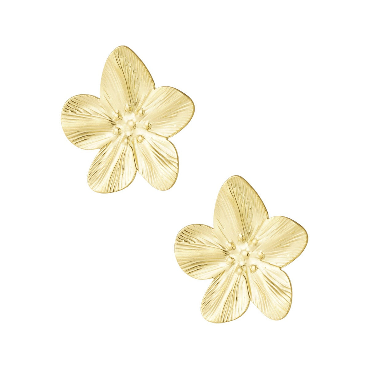 Bloem oorbellen stainless steel - goudkleurig/zilverkleurig