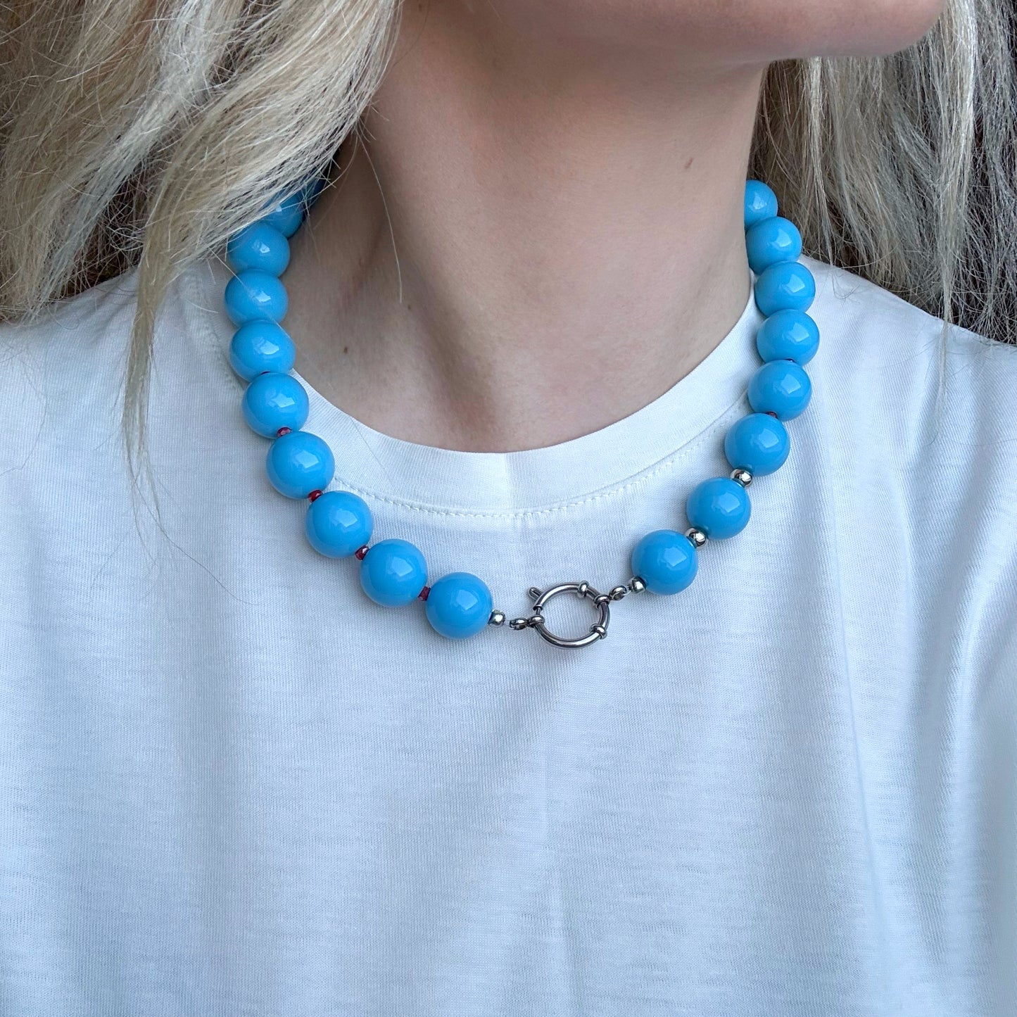 Bold blue ketting - goud/zilverkleurig