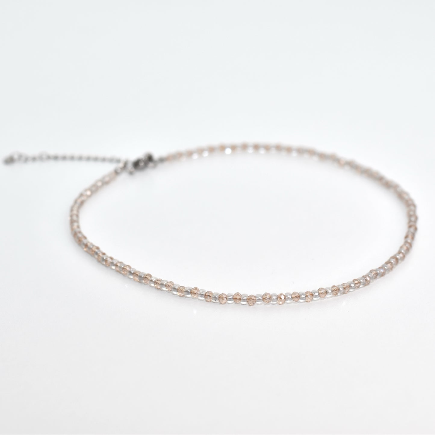 Kralen ketting - beige zilver
