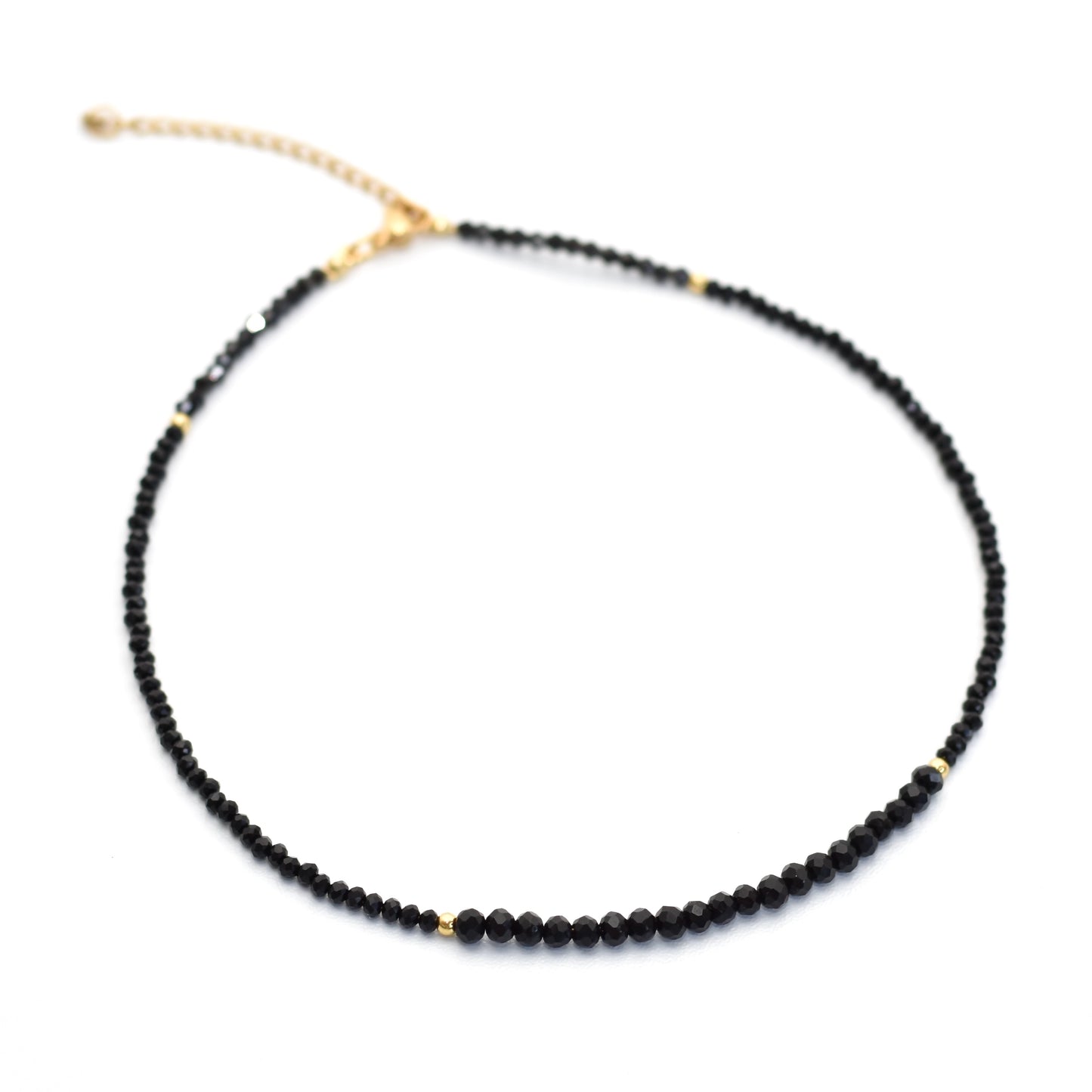 Zwarte facet kralen ketting