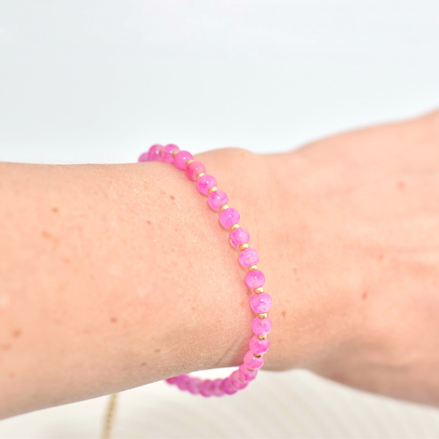 Fuchsia kralen armband