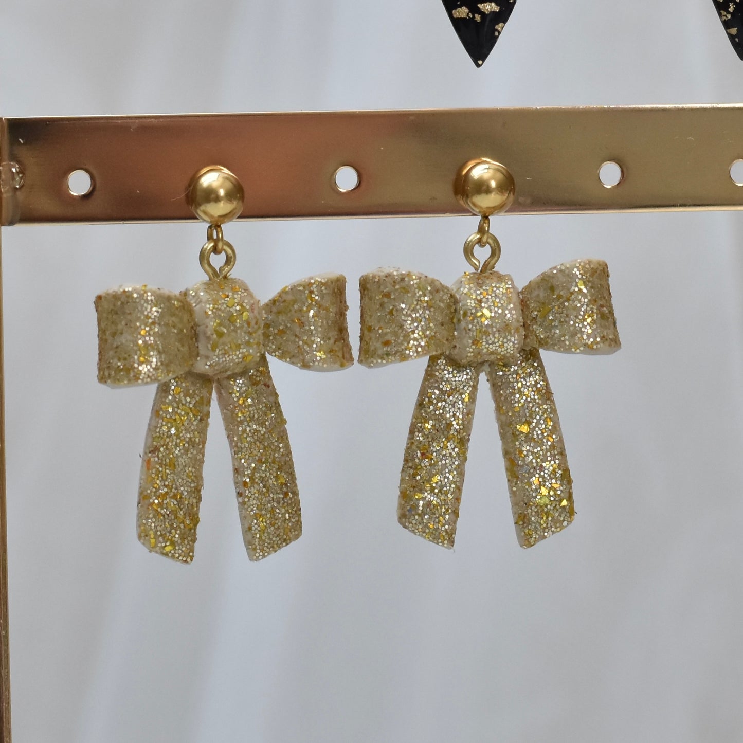 Glitter strikjes goud - zilver