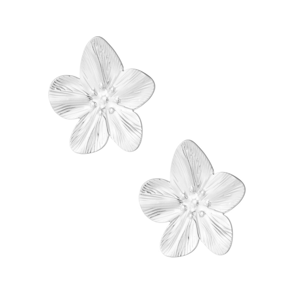 Bloem oorbellen stainless steel - goudkleurig/zilverkleurig