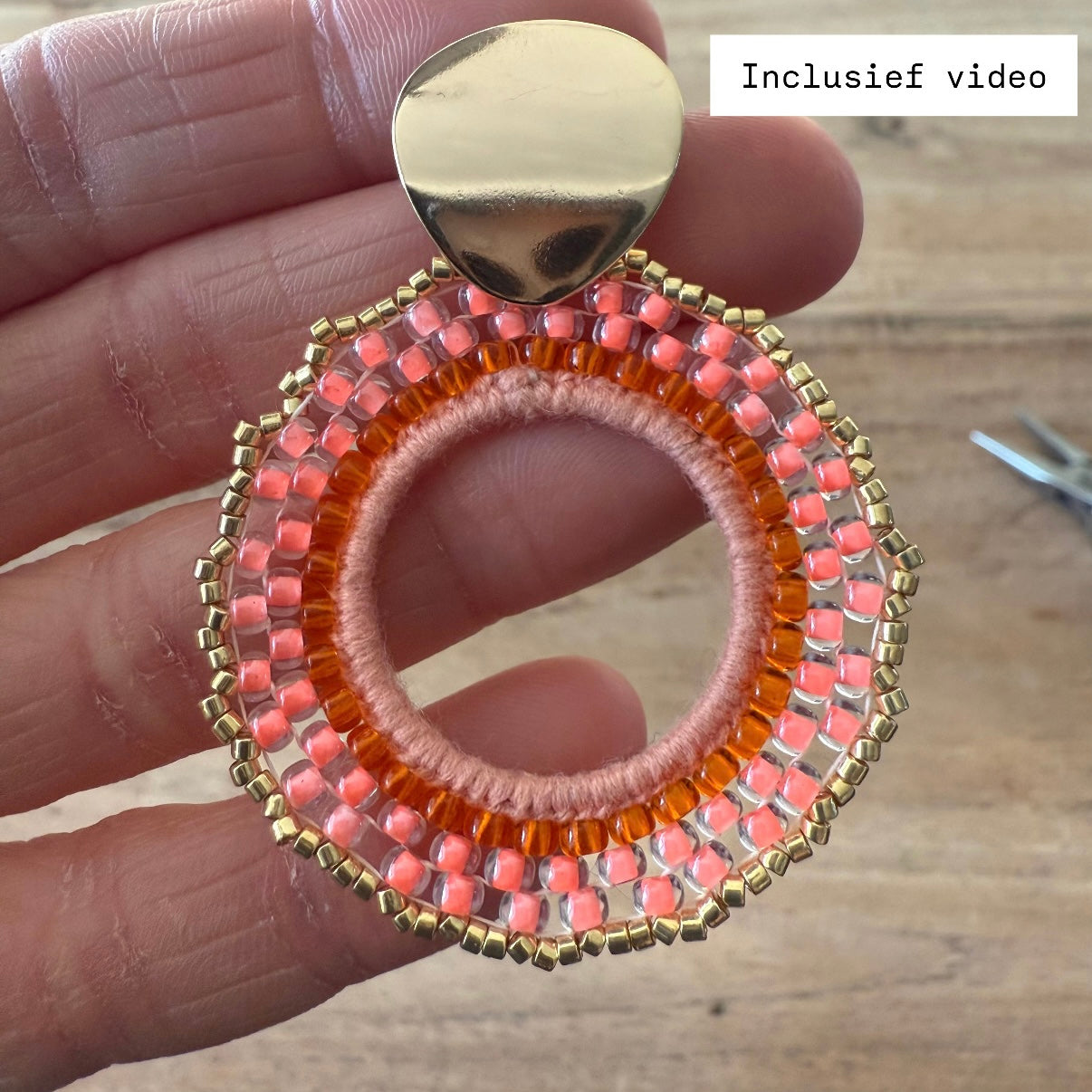 DIY Kralen oorbellen maken - Roze/oranje (Ibiza sunset)