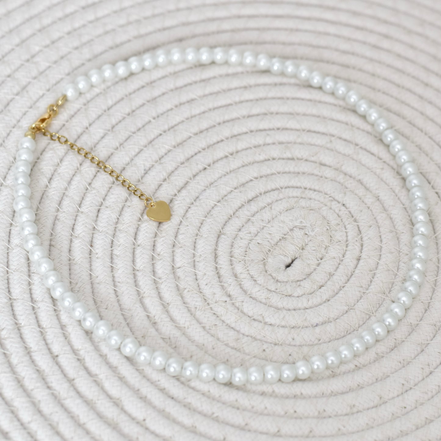 Parel ketting 6mm - wit