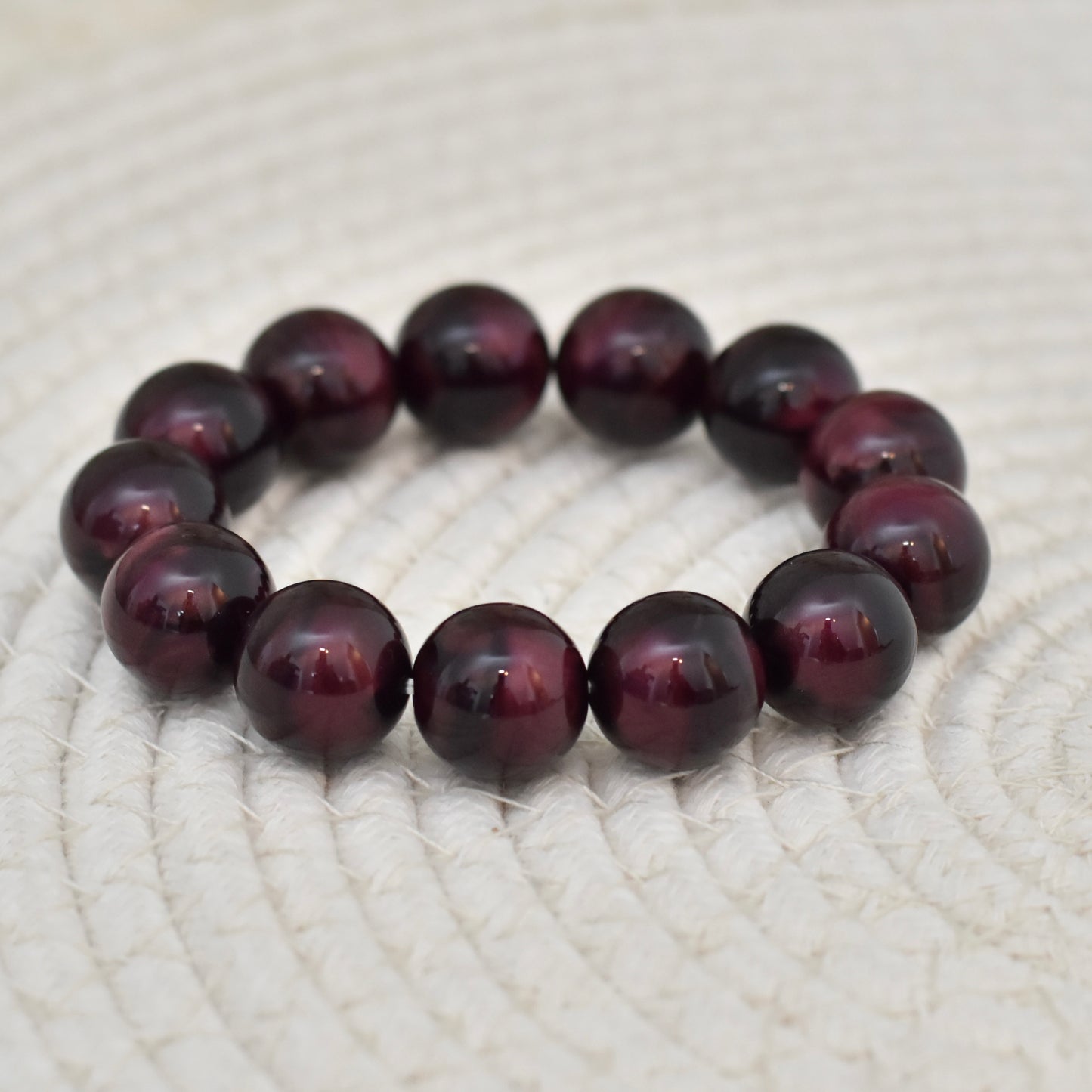 Grote kralen armband aubergine