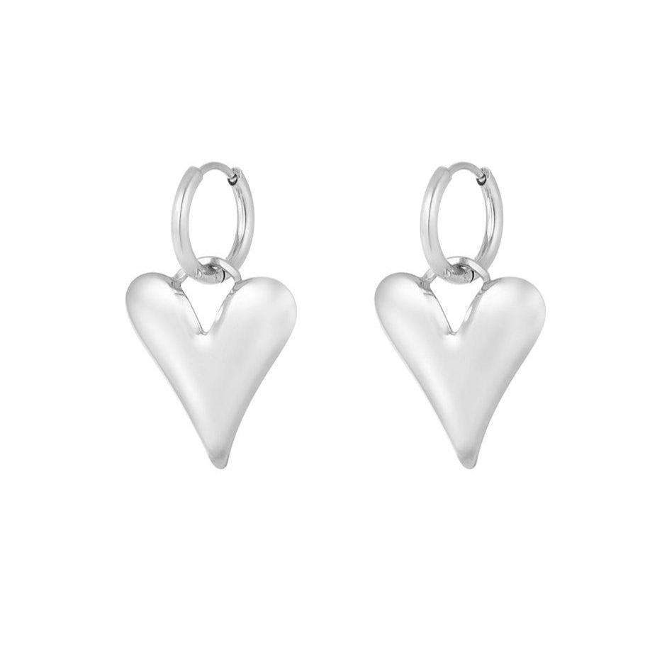 Big-Hearted oorbellen - goud/zilverkleurig