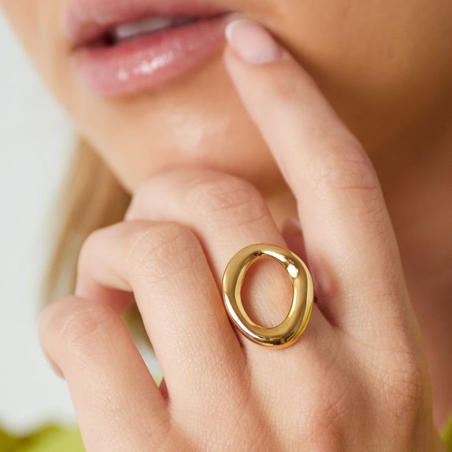 Bold circle ring - goudkleurig