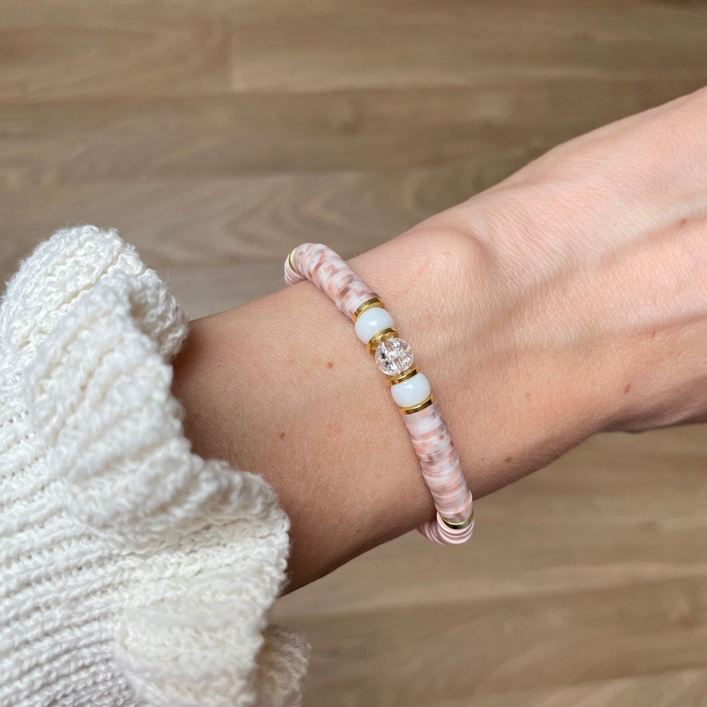 Armband zacht roze
