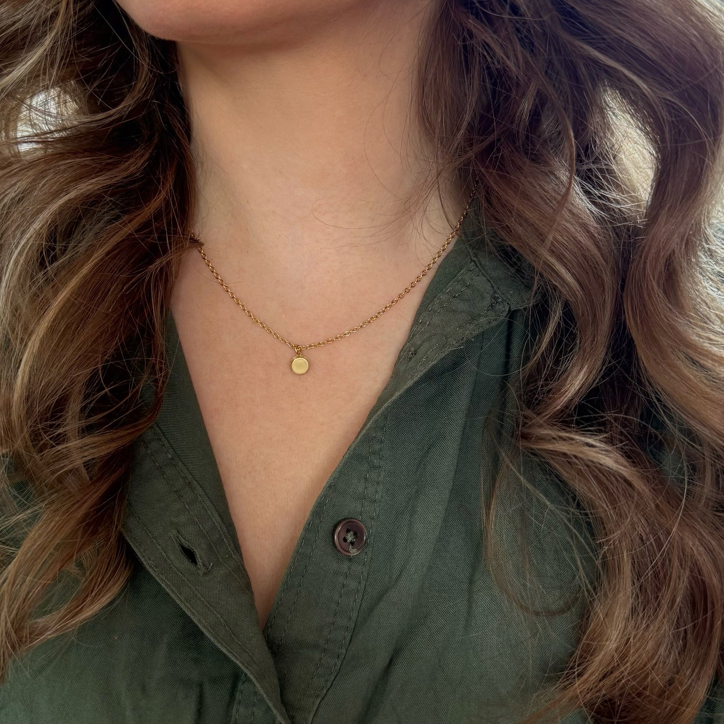 Herinneringsketting Petite (6mm ronde bedel) - 14/20 Gold Filled