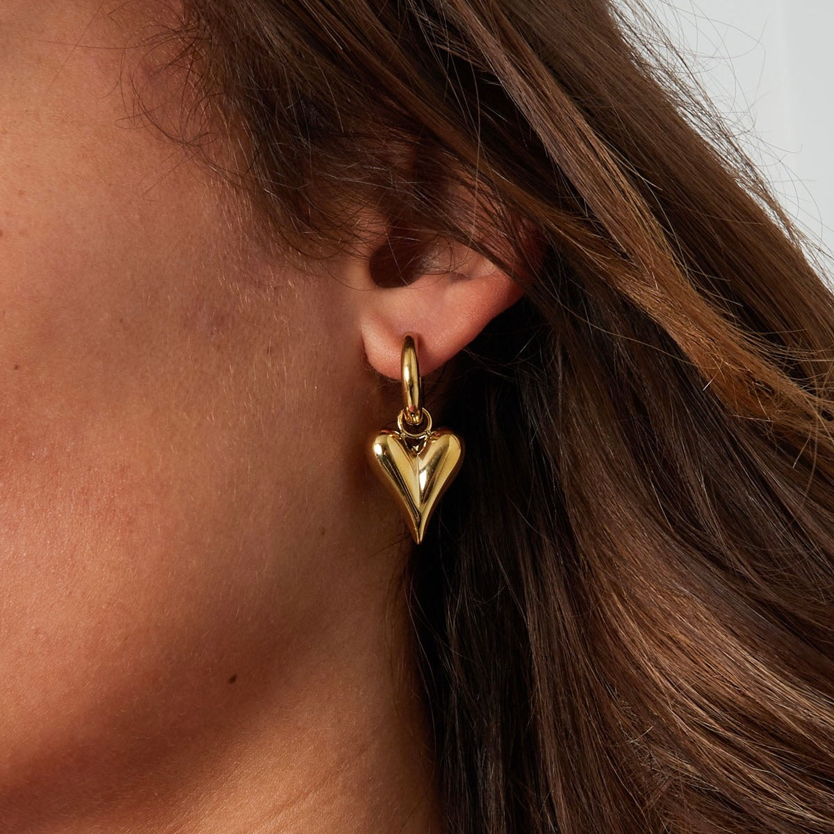 Oorbellen met harthangers medium - Goud/zilverkleurig