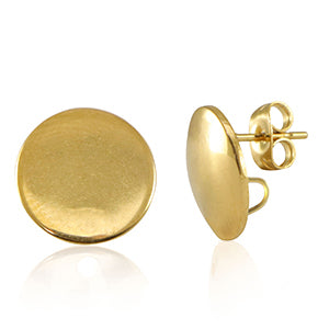 Ronde oorbellen / oorstekers RVS 15mm DIY - goud