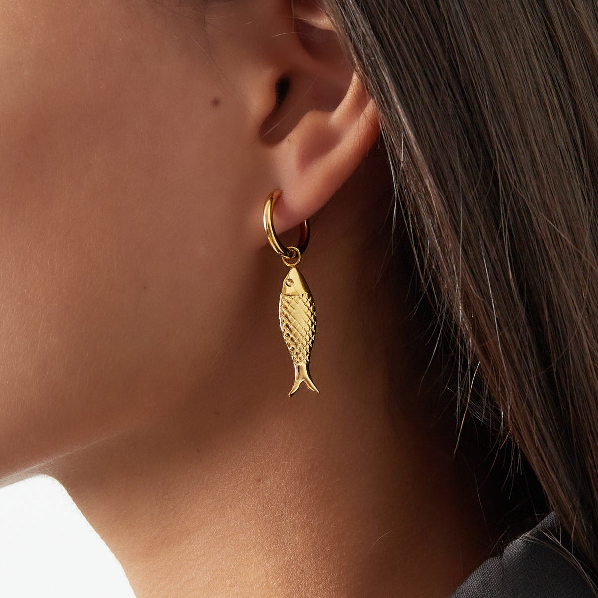 Vis charme oorbellen Goud kleur