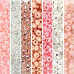 Miyuki rocailles 8/0 set 7 kleuren - baby pink mix 10 gram