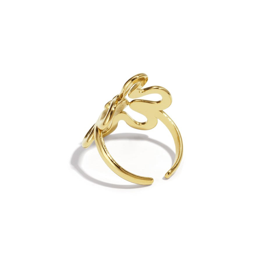 Statement bloem ring - Goudkleurig