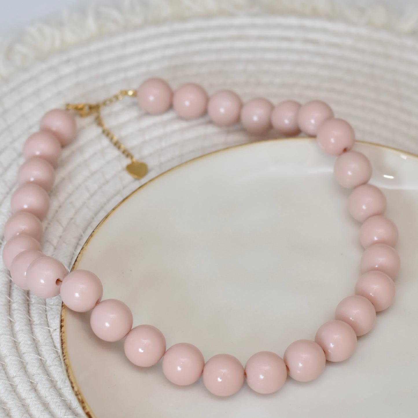 Kralen ketting peachepuff