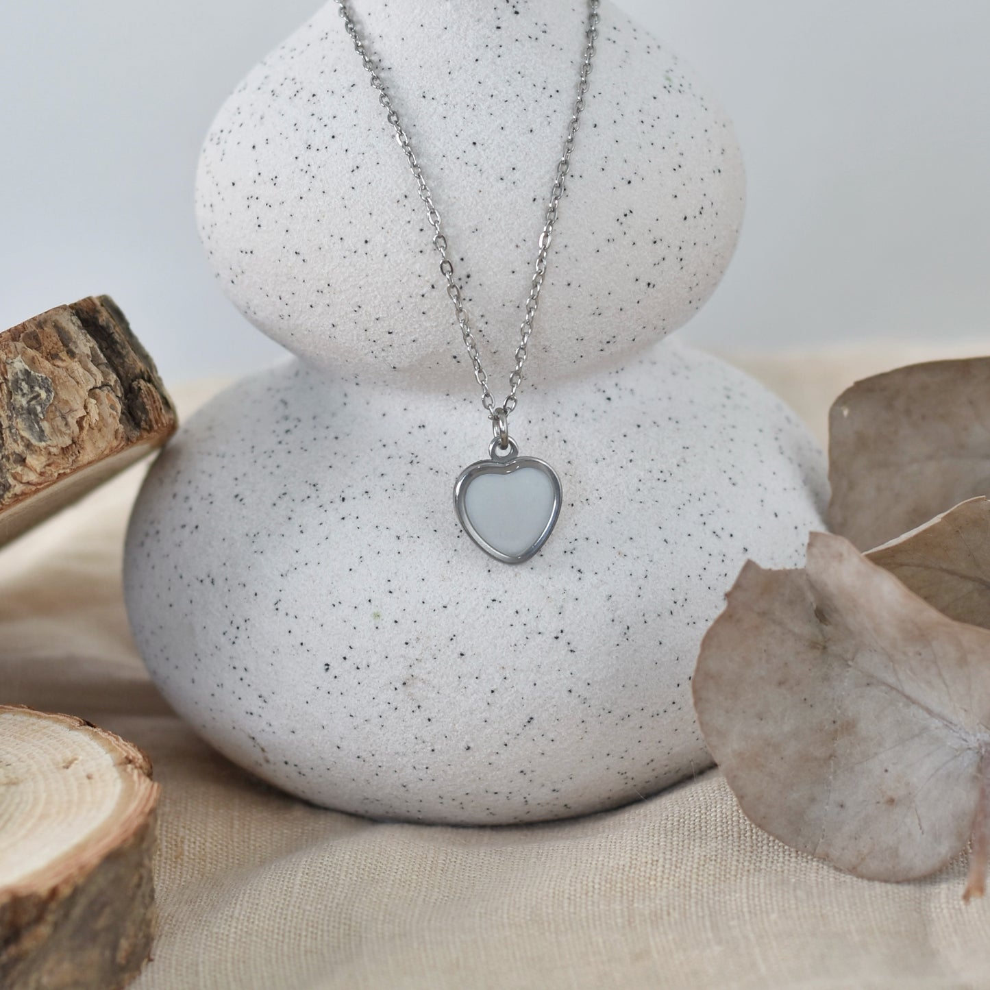 Moedermelk ketting met hartvormige bedel - goud of zilverkleurig rvs