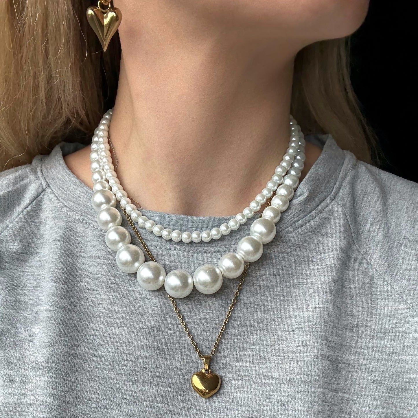 Parel ketting 6mm - wit