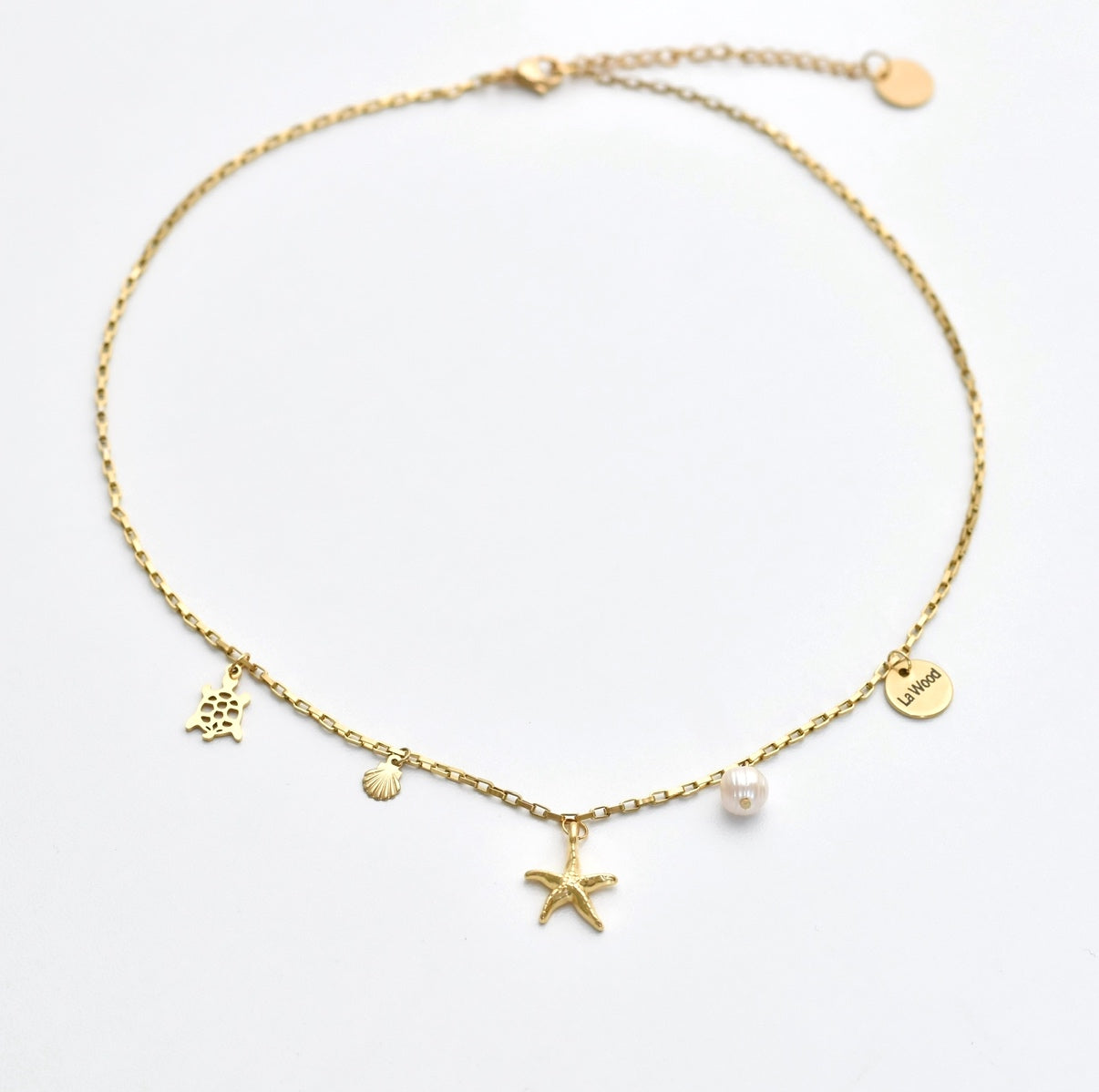 Bedelketting oceaan - goudkleurig