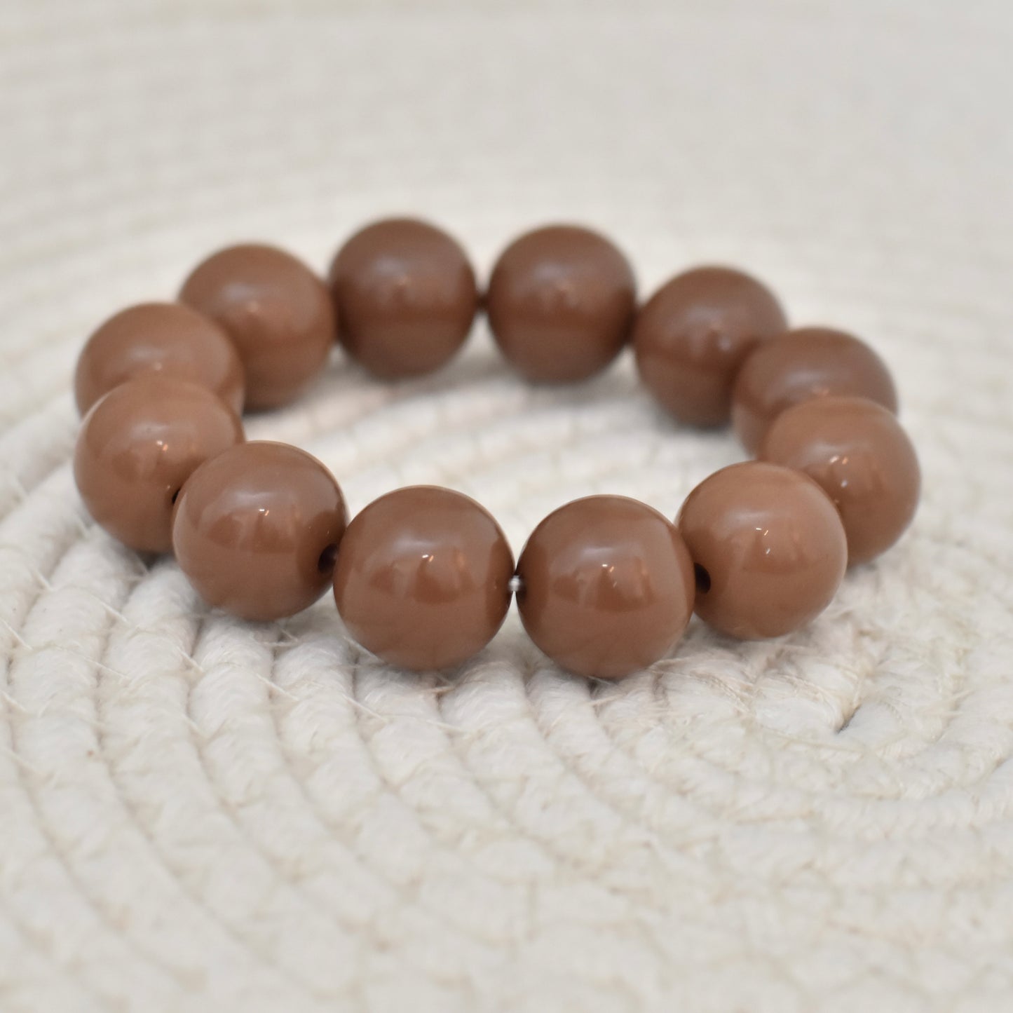 Grote kralen armband bruin