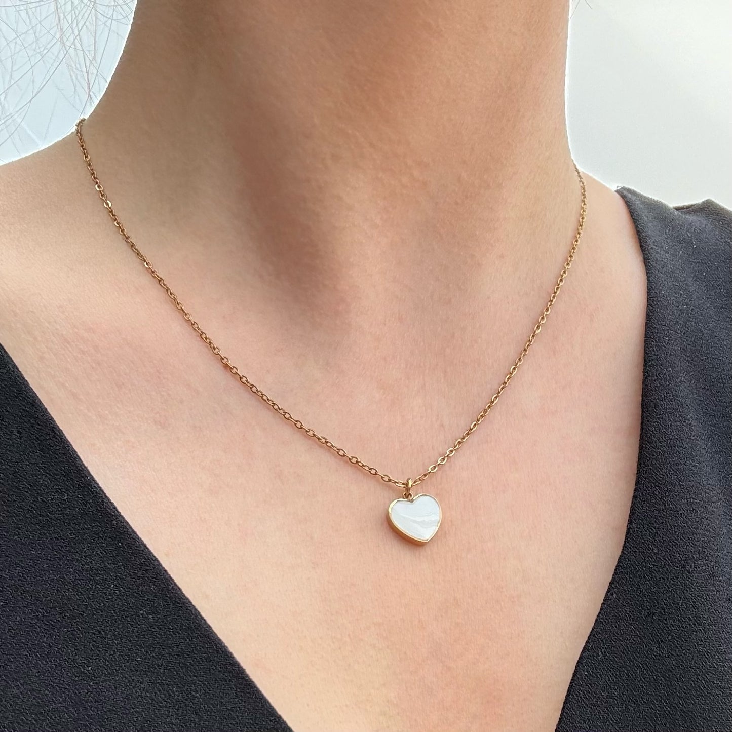 Moedermelk ketting met hartvormige bedel - goud of zilverkleurig rvs