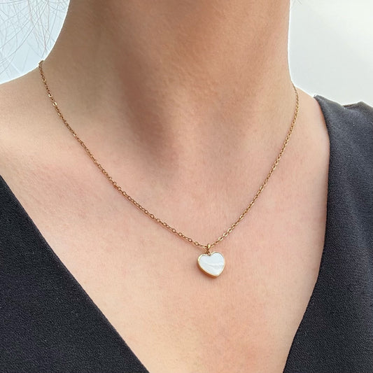 Moedermelk ketting met hartvormige bedel - goud of zilverkleurig rvs