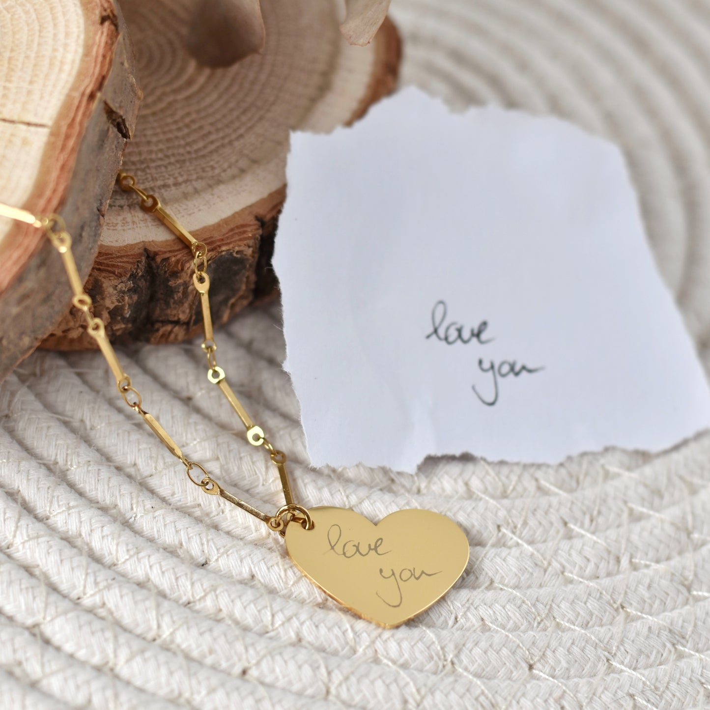Ketting met eigen tekening of handschrift - goudkleurig