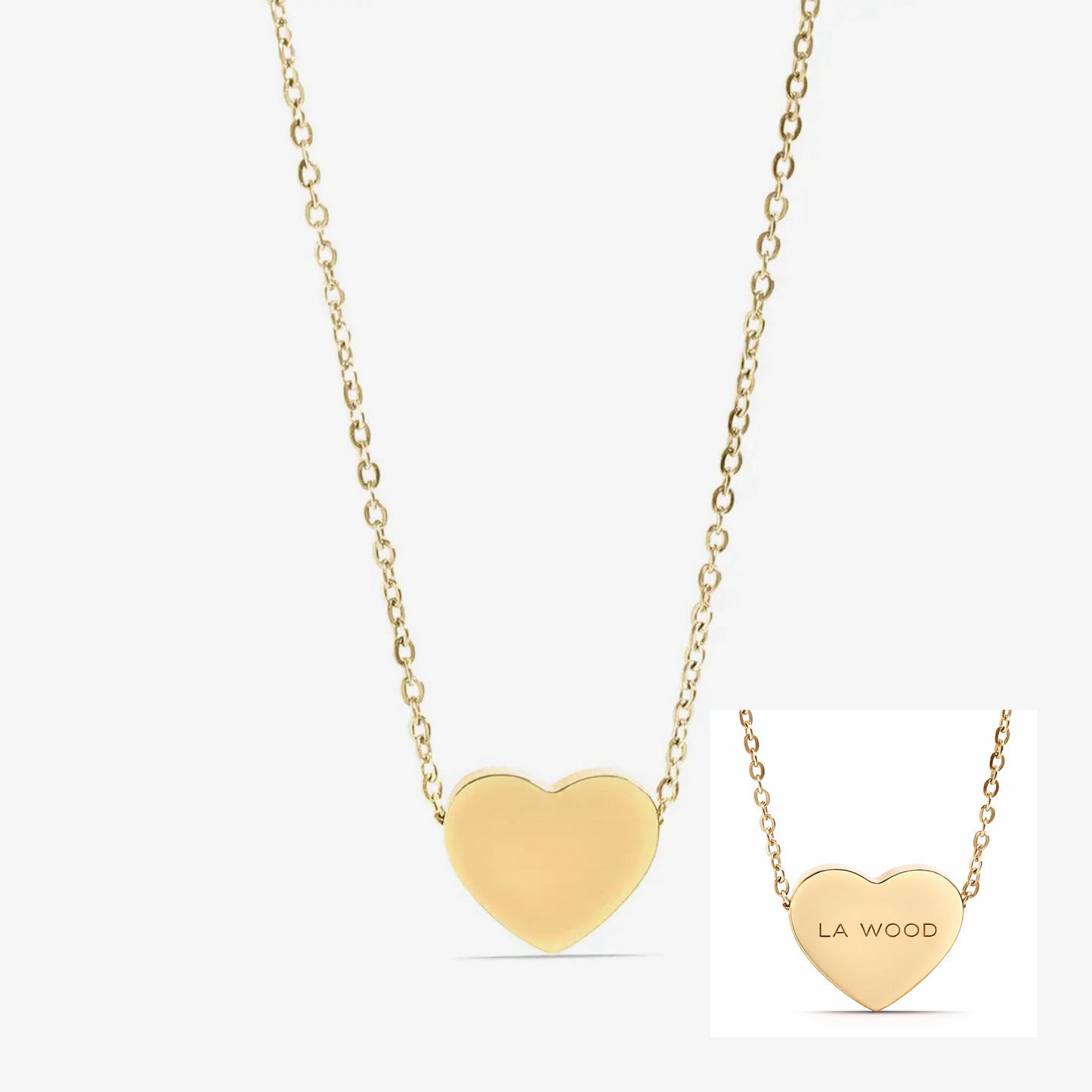Memory Heart ketting met gravure - goudkleurig