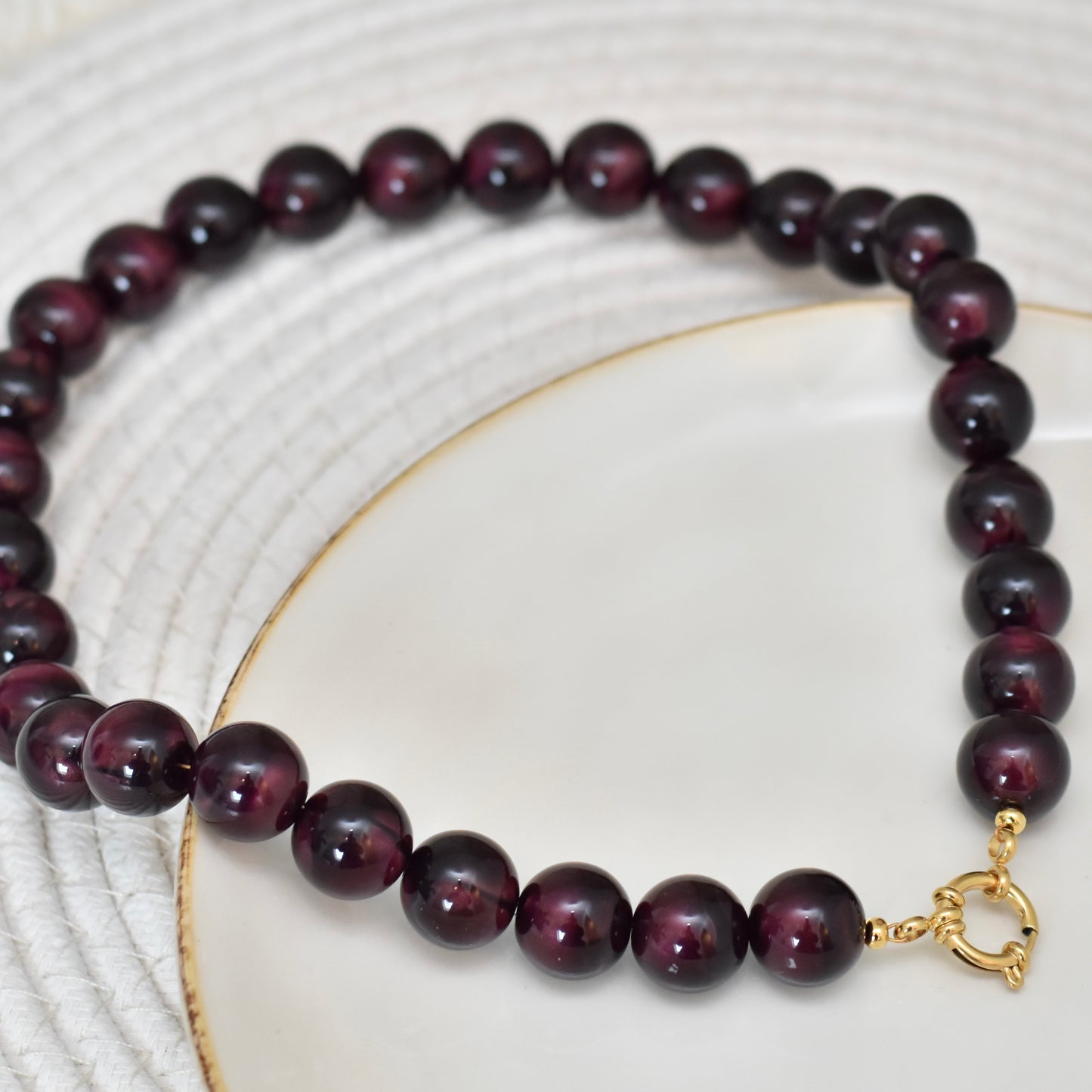 Kralen ketting aubergine