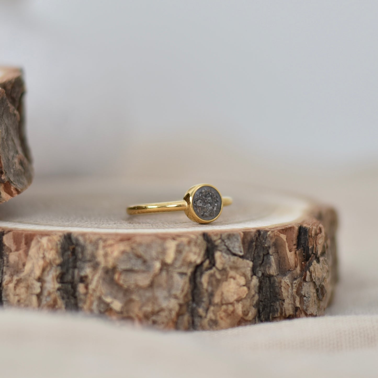 Herinneringsring met as rond - goud of zilverkleurig rvs