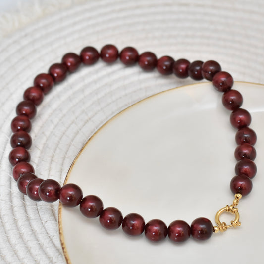 Kalen ketting bordeaux rood