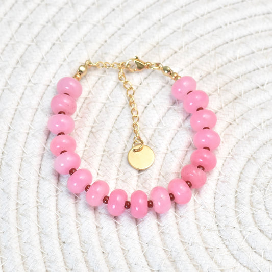 Berry Blush Armband - licht roze & bordeaux