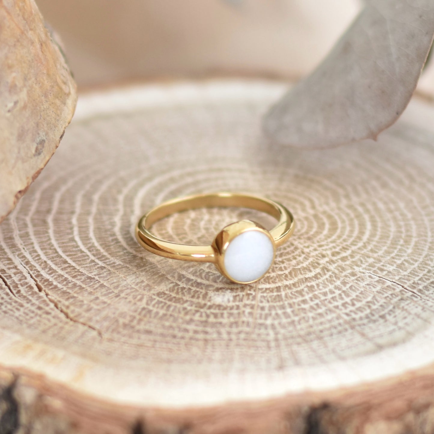 Moedermelk ring rond - goud of zilverkleurig rvs