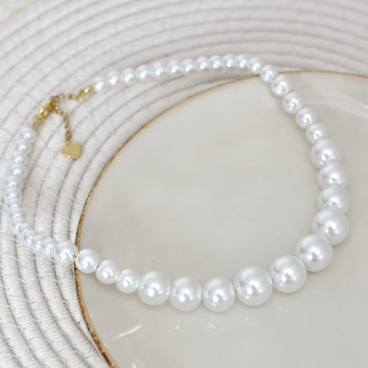 Bold pearl ketting - wit