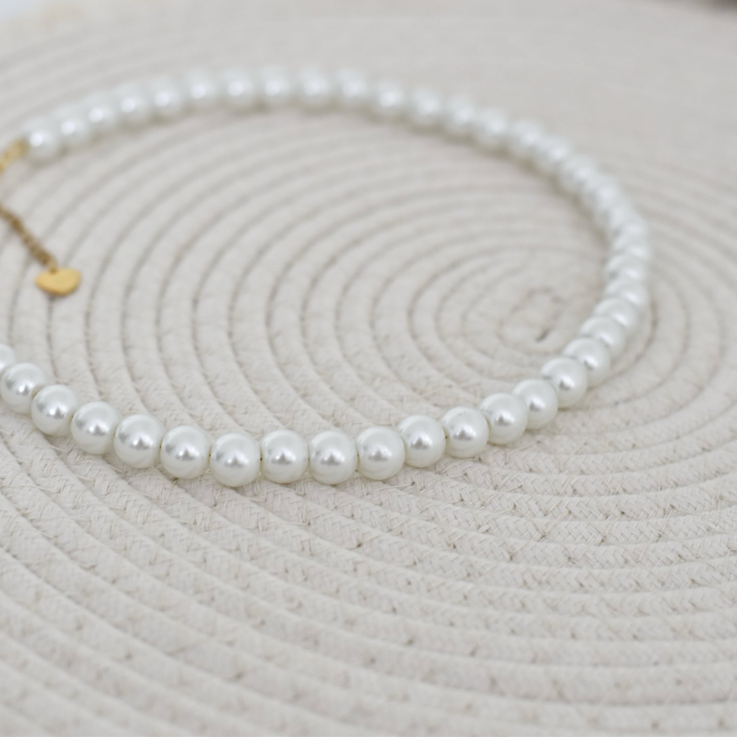 Parel ketting 14 mm - wit