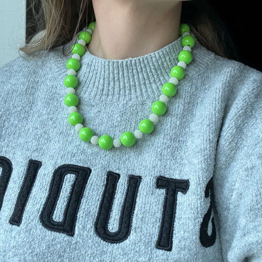 Bold en green kralen ketting