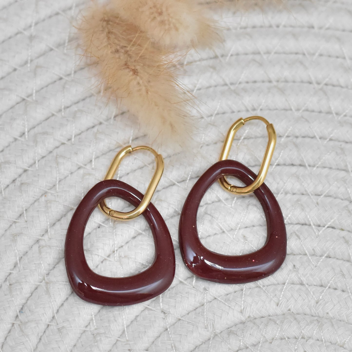Wine wave hoops - burgundy