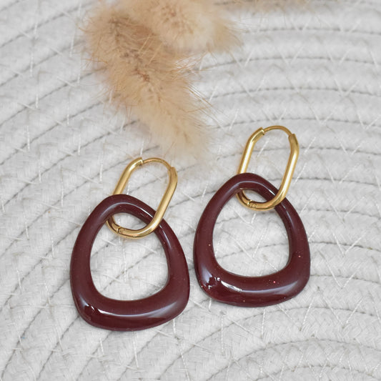 Wine wave hoops - burgundy