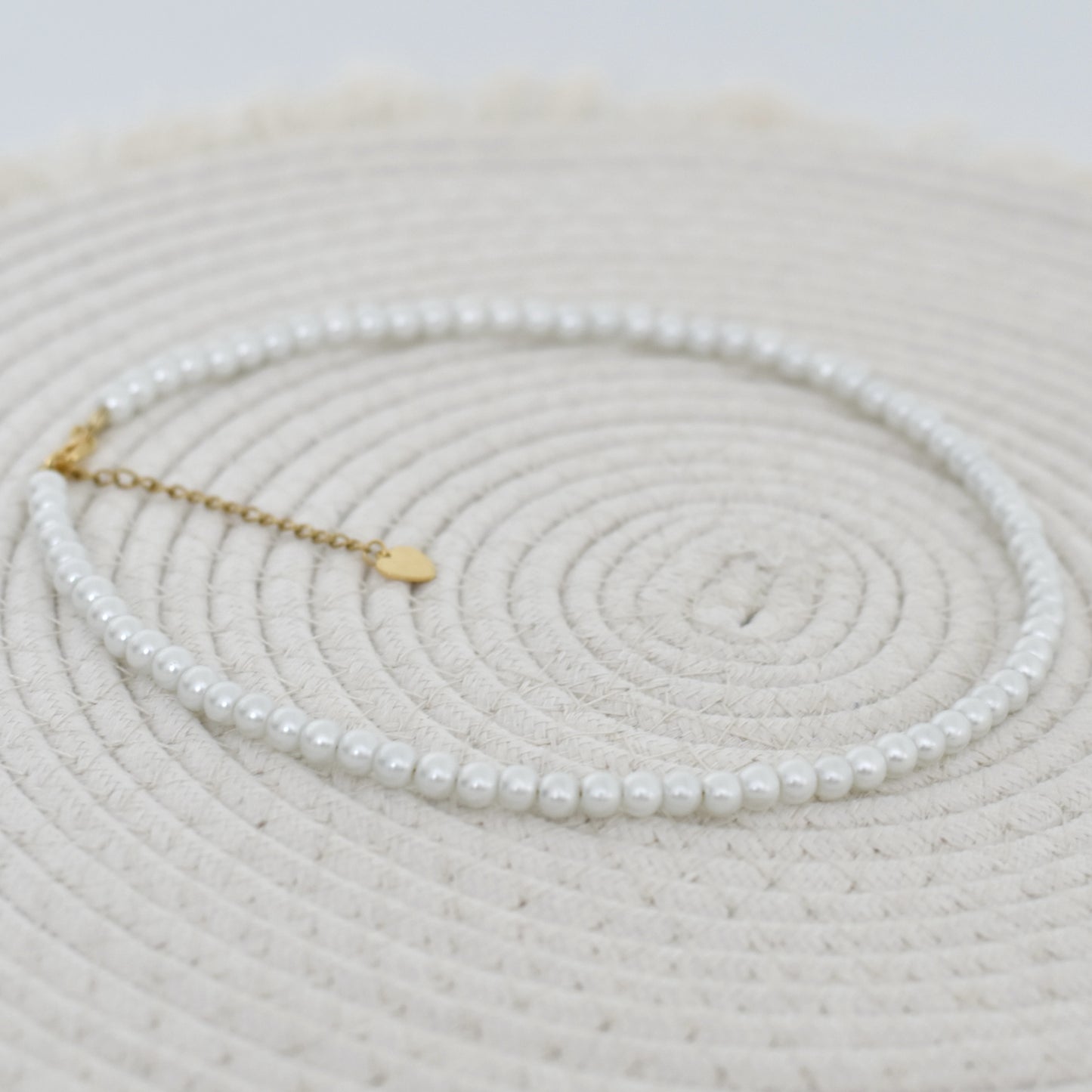 Parel ketting 6mm - wit