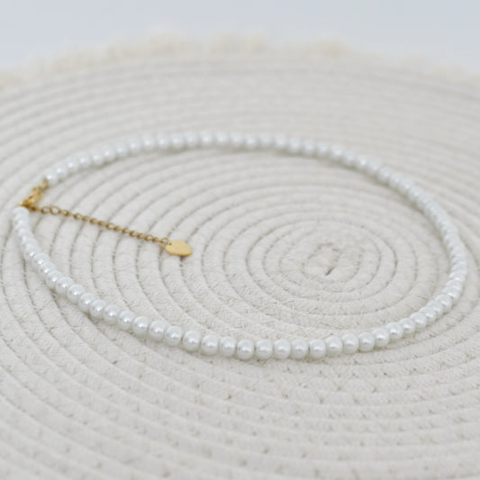 Parel ketting 6mm - wit