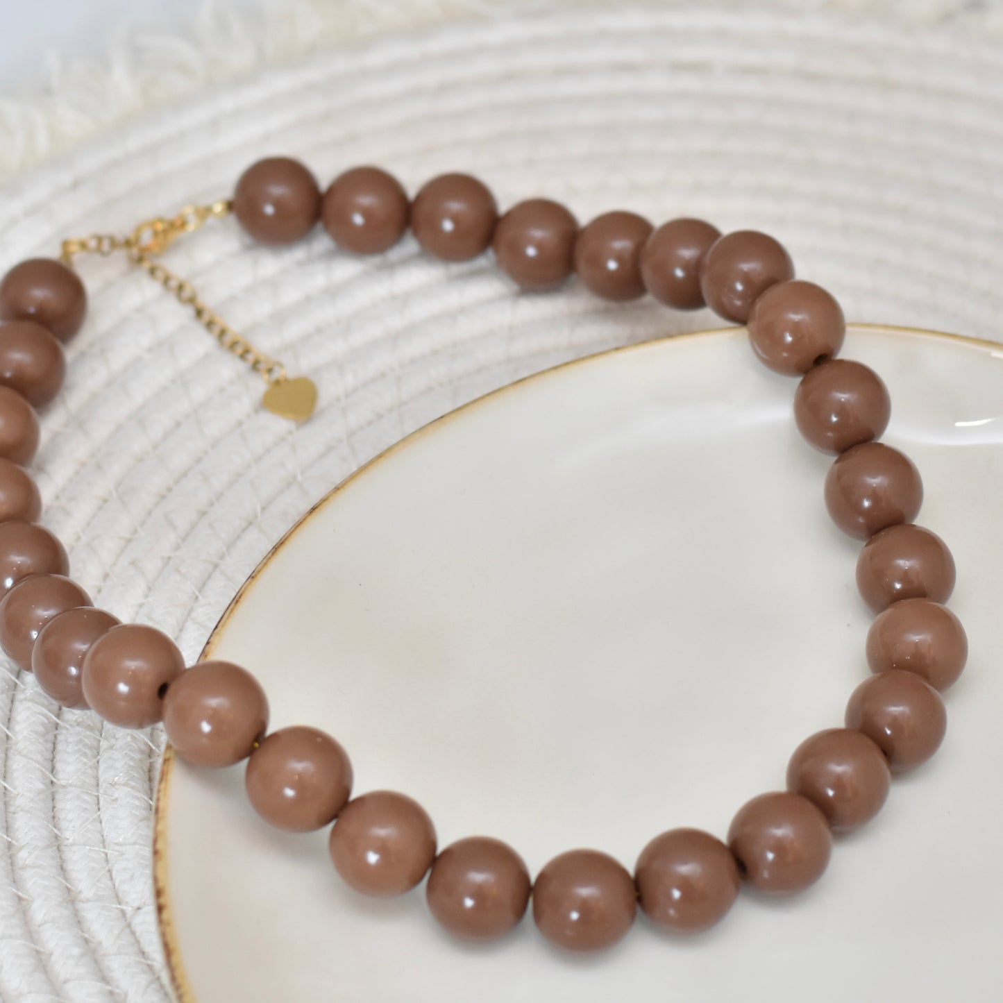 Kralen ketting bruin