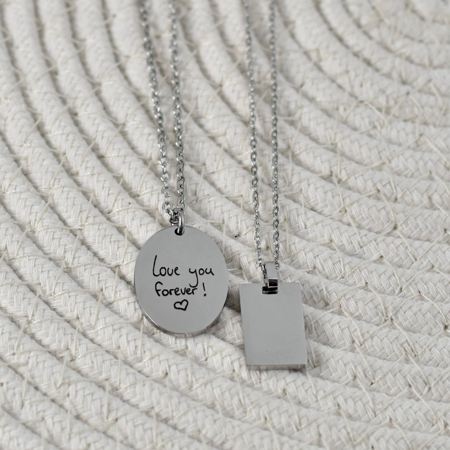 Ketting met eigen tekening of handschrift - zilverkleurig