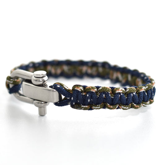 Stoere heren armband van maritiem koord met robuuste rvs sluiting