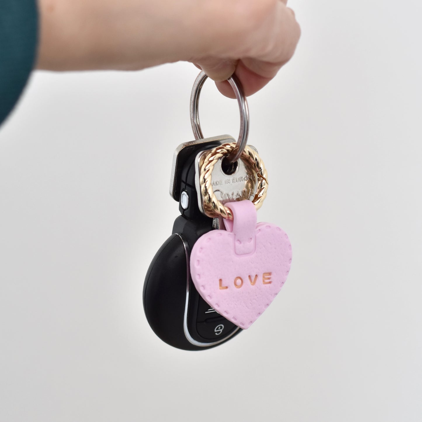 Hart sleutel hanger - pastel roze